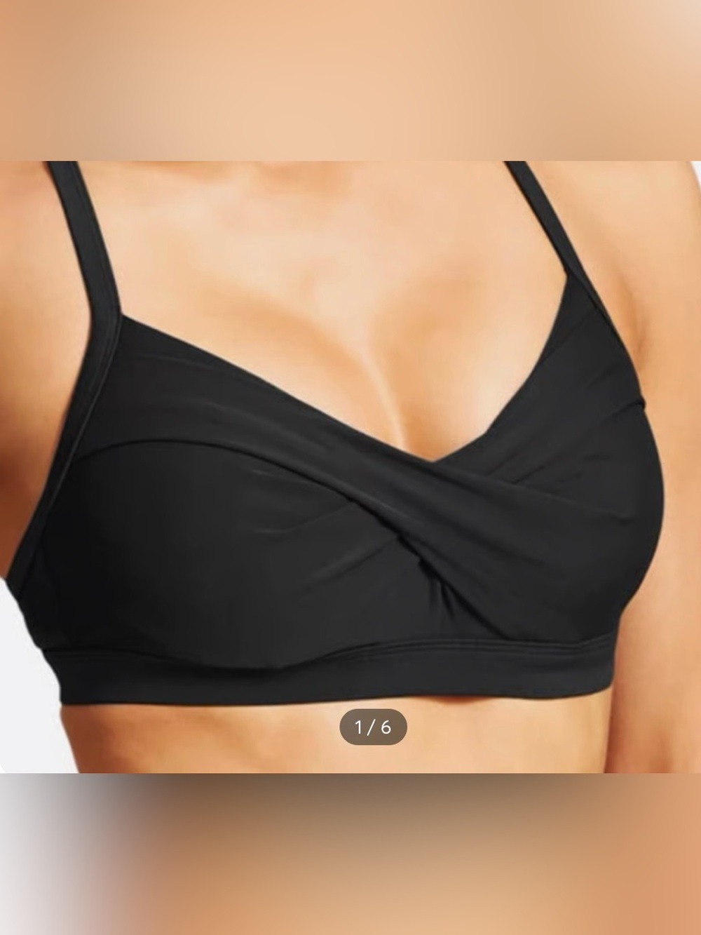 Athleta Bikini Top black underwire 34 D/DD